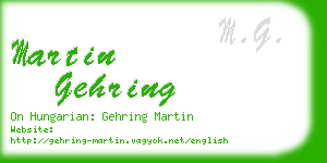 martin gehring business card